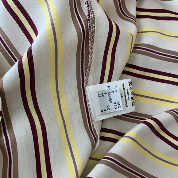 Otto D'Ame striped shirtdress dress midi yellow brown Italy boxy over-sized 2 - Picture 6 of 6